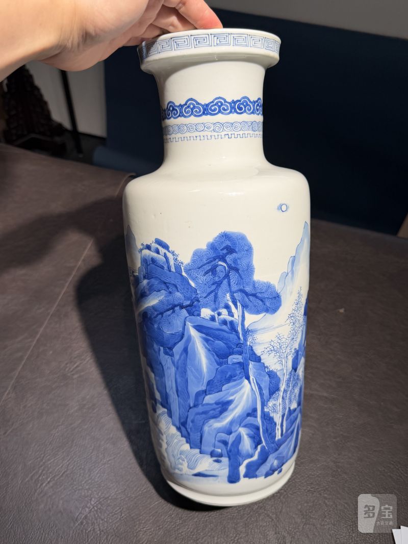 清康熙 青花“海屋添筹”图棒槌瓶 - 图14